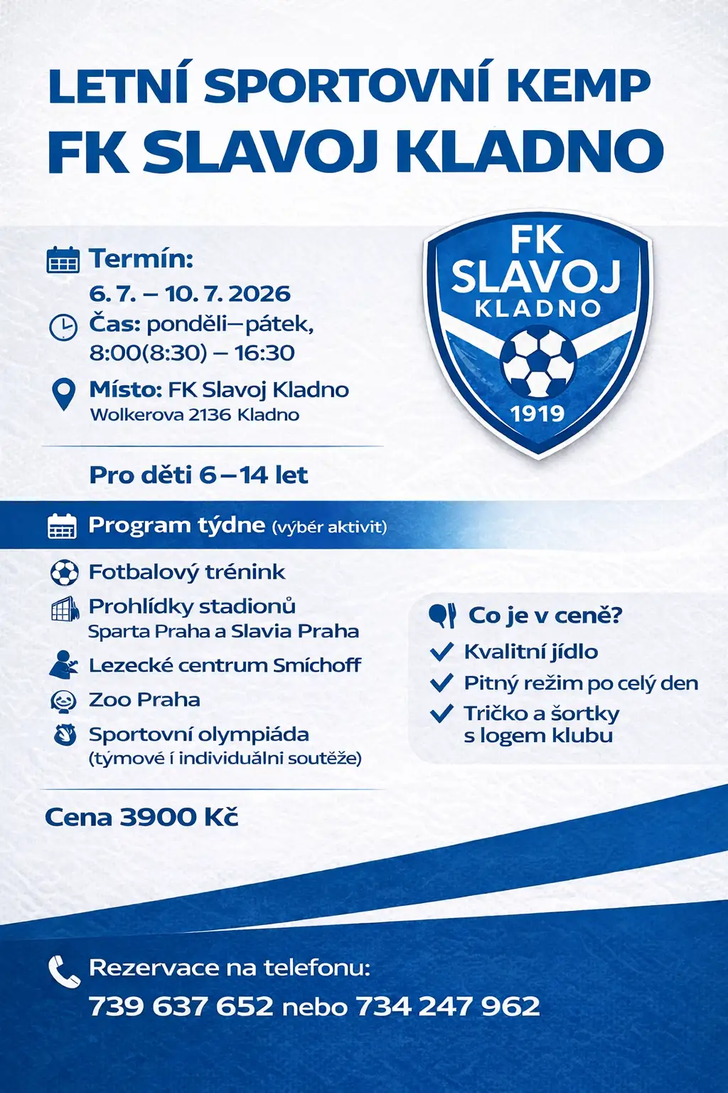 Příměstký kemp FK Slavoj Kladno 2026